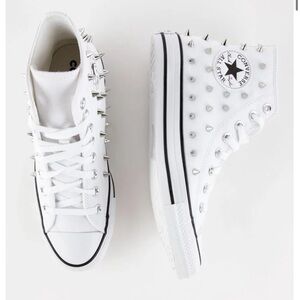 White spike high top converse